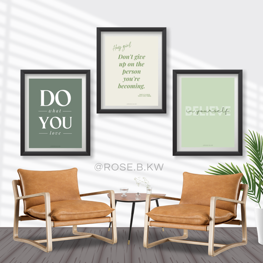 Cozy Green – 3pcs Digital Wall Art Bundle